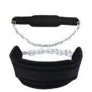 Leather Weightlifting Lever Belt with Chain - Image 3